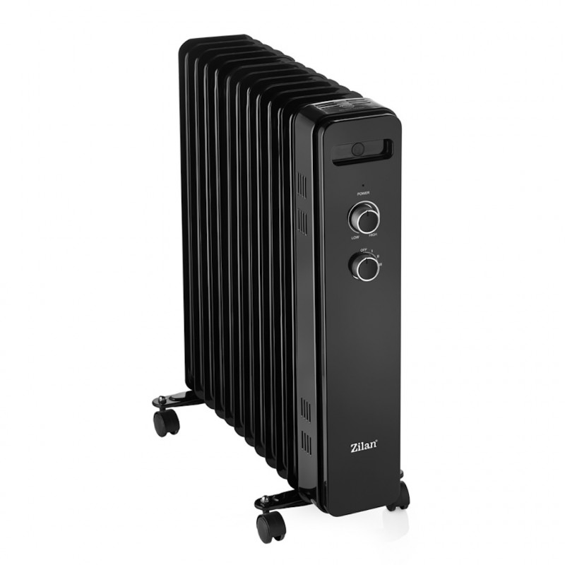 Calorifer electric cu ulei Zilan ZLN8450, 2500 W, 11 elementi, 3 trepte, Negru