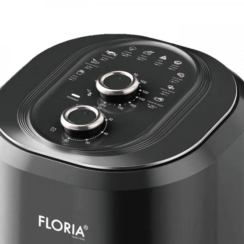 Friteuza cu aer cald Air Fryer Floria ZLN8009, 1360 W, 6L, 80-200°C, Timer, Negru