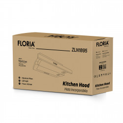 Hota incorporabila Floria ZLN1895, 60 cm, 140 W, 450 m3/h, 2 viteze, 2 filtre, 68 dB, Negru