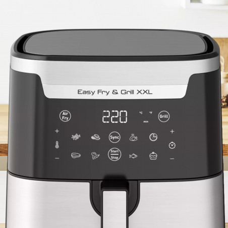 Friteuza Tefal EY801D15 Easy Fry & Grill XXL, 1830W, 6,5L, 8 programe, Fara fum, Inox