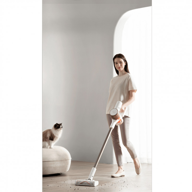 Aspirator vertical Xiaomi Mi Handheld Vacuum Cleaner G10 Plus, 450W, 3000 mAh, 0.6 L, Fara fir, 5 trepte de filtare, Alb