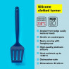 Spatula Tasty 678200, Margine frontala inclinata, Maner moale, 33 cm, Silicon, Albastru