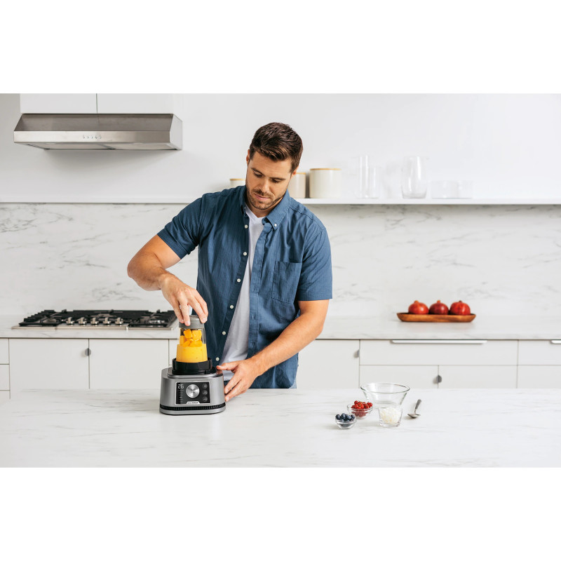 Blender Ninja Foodi Power Nutri CB350EU, 1200W, 2.1L, 3in1, 6 programe, Smart Torque, Auto-iQ, Negru/inox