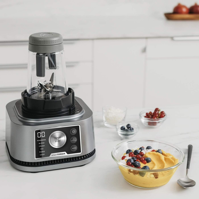 Blender Ninja Foodi Power Nutri CB350EU, 1200W, 2.1L, 3in1, 6 programe, Smart Torque, Auto-iQ, Negru/inox