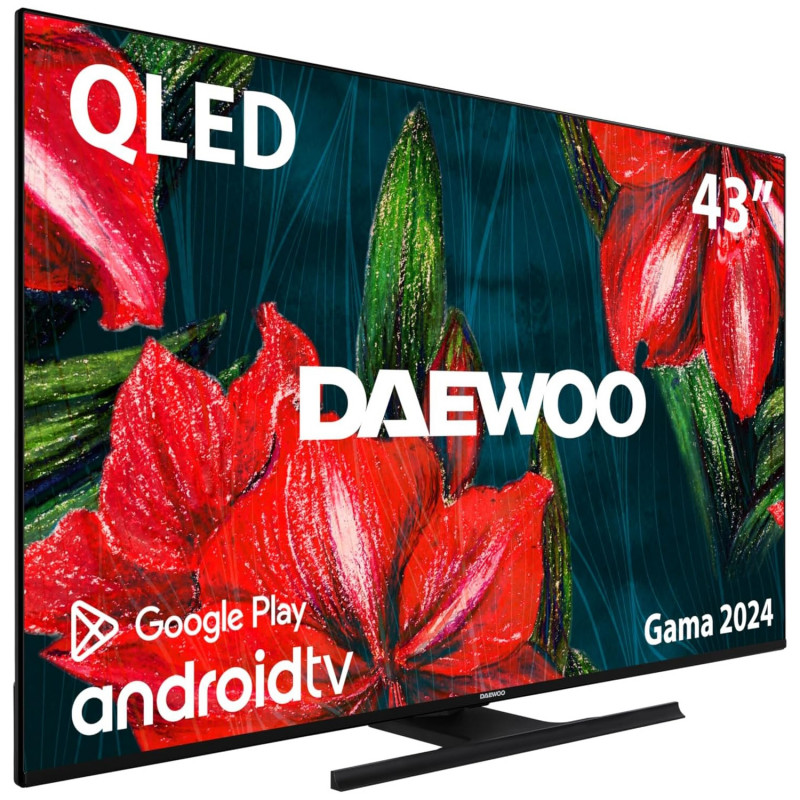 Televizor Daewoo D43DH55UQMS, televizor ANDROID, 3840x2160 UHD-4K, QLED, 43 inch, 106 cm, negru