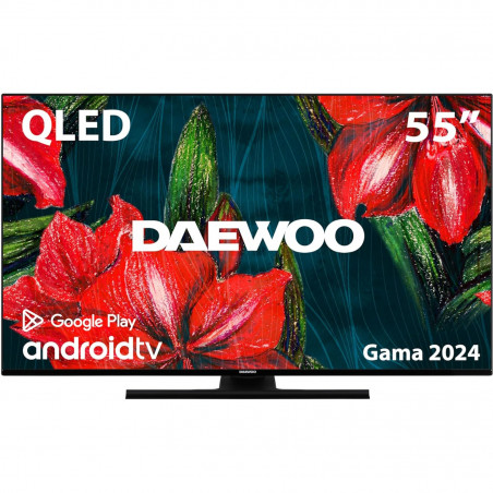 Televizor Daewoo D55DH55UQMS, televizor ANDROID, 3840x2160 UHD-4K, QLED, 55 inch, 139 cm, negru