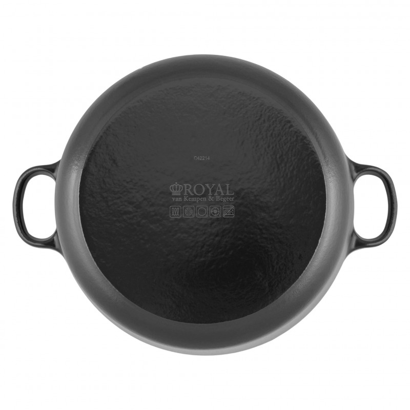 Oala din fonta Royal van Kempen & Begeer CC006516-001, 3,3 l, 22 cm, Cuptor pana la 260 C, Inductie, Negru