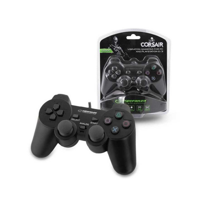 Controller Esperanza Corsair EG106, PS3 si PC, USB 2.0, 12 butoane, Negru