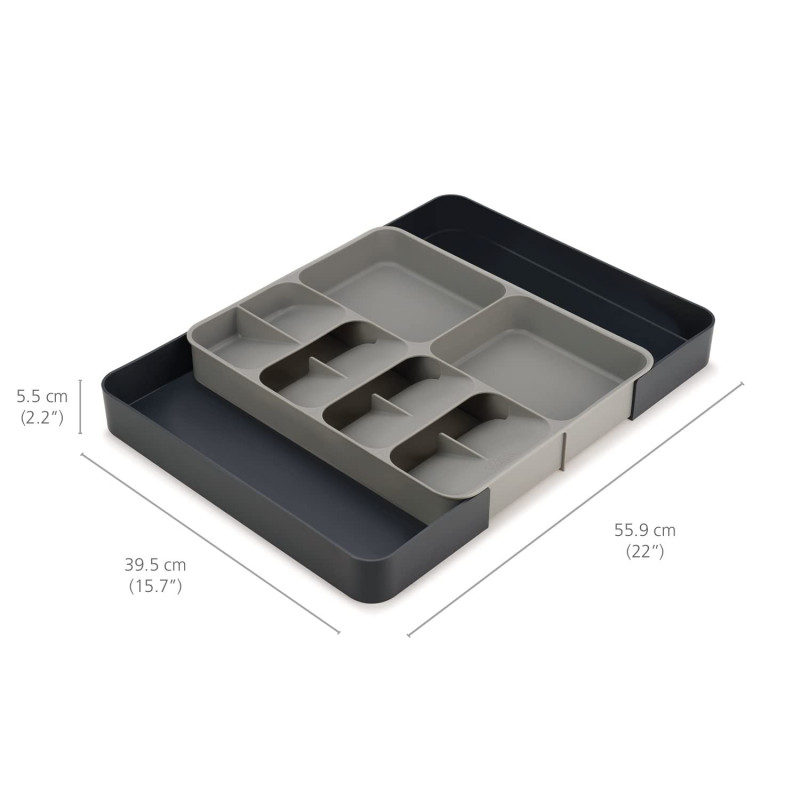 Organizator pentru ustensile Joseph Joseph 85166, 12 compartimente, Extensibil, Plastic, Gri