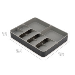 Organizator pentru ustensile Joseph Joseph 85166, 12 compartimente, Extensibil, Plastic, Gri