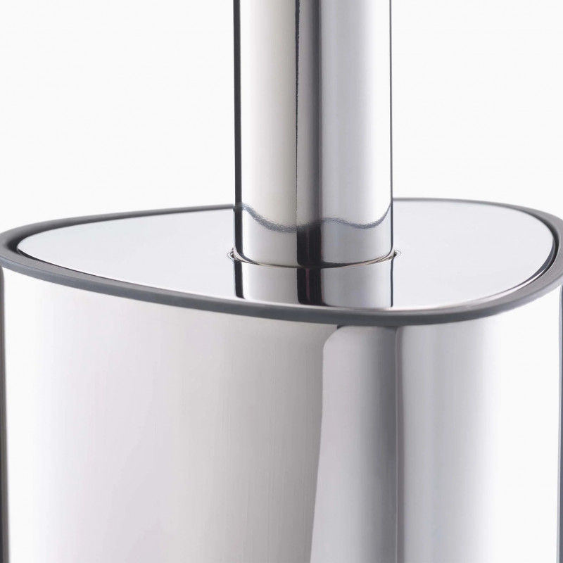 Perie de toaleta Joseph Joseph Flex 360 Luxe 70583, Cap inlocuibil din silicon, Inox