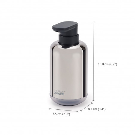 Dozator pentru sapun lichid Joseph Joseph EasyStore Luxe 70582, 300 ml, Otel inoxidabil, Gri/Inox