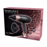 Uscator de par Remington D5305 Rose Shimmer, 2200W, Ionizare, jet 110 km/h, Cool Shot, Negru/Roz