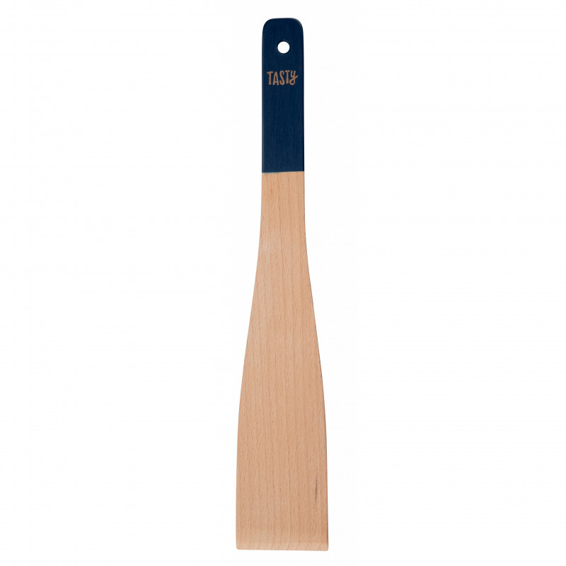 Spatula din lemn Tasty 678227, 28,8x5 cm, Orificiu pentru agatat, Lemn, Albastru