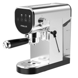 Espressor Finlux FEM-1855, 1360W, 20 bar, Touch screen, Incalzire ceasca, Inox/Negru