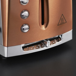 Prajitor de paine Russell Hobbs Luna 24290-56, 1550 W, 2 felii, Ridicare inalta, Deschideri largi, Dezghețare, Bronz/Inox