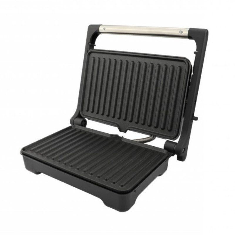 Sandwich maker Rosberg R51442O, 1000 W, Grill, Deschidere 180°, Negru/Inox