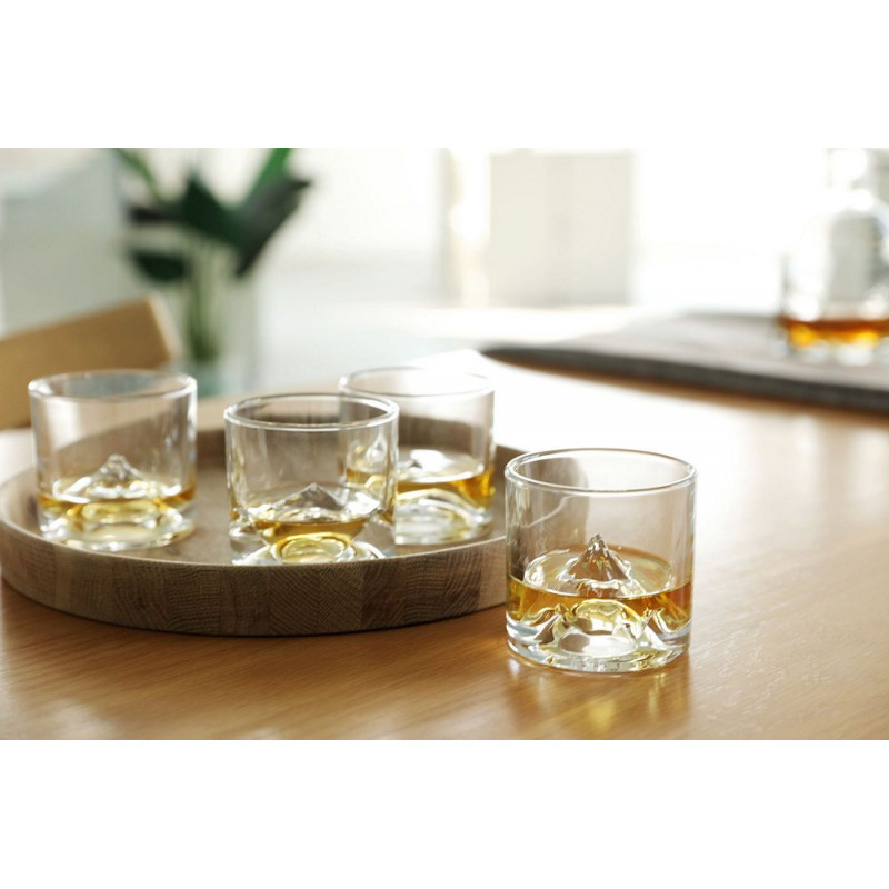 Set pahare pentru whisky LIITON L20800, Cristal, 230-280 ml, 4 buc, Fund 3D, Transparent