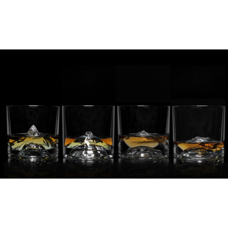 Set pahare pentru whisky LIITON L20800, Cristal, 230-280 ml, 4 buc, Fund 3D, Transparent