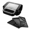 Aparat 3in1 sanwich maker, grofe, grill Russell Hobbs Creation 26810-56, 750 W, 3 placi detasabile, Otel inoxidabil, Negru