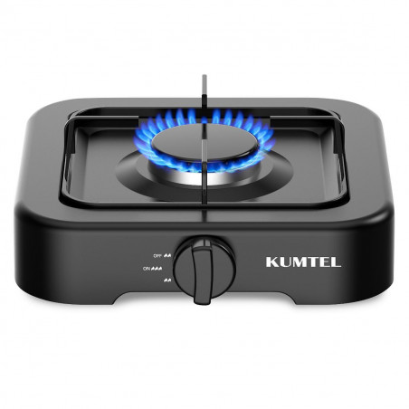 Plită simplă cu gaz KUMTEL HGCN-1001B, gaz LNG, 26,5x26,5 cm, Negru