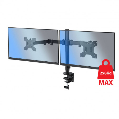 Suport monitor Esperanza ERW018, 2 monitoare, 10"-27", VESA 75/100 mm, Pana 8 kg per brat, Negru