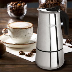 Aparat de cafea cubanez Rosberg R51173F9, 9 boluri, Inox