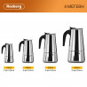 Cafetiera moka Rosberg R51173F4, 4 cesti, Inox