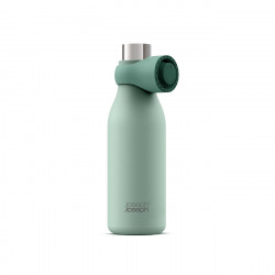 Sticla termos Joseph Joseph Loop 81118, 500 ml, Pereti dubli cu strat de cupru, Capac cu balamale, Vid, Verde