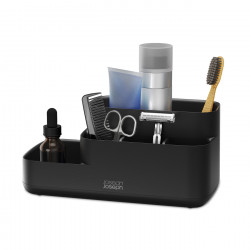 Organizator pentru baie Joseph Joseph EasyStore 70600, 24.9x12 cm, Baza antiderapanta, Fara BPA, Negru