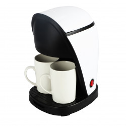 Cafetiera Rosberg R51170E, 450W, 250ml, 2 cani,Cafea macinata, Filtru permanent, Alb