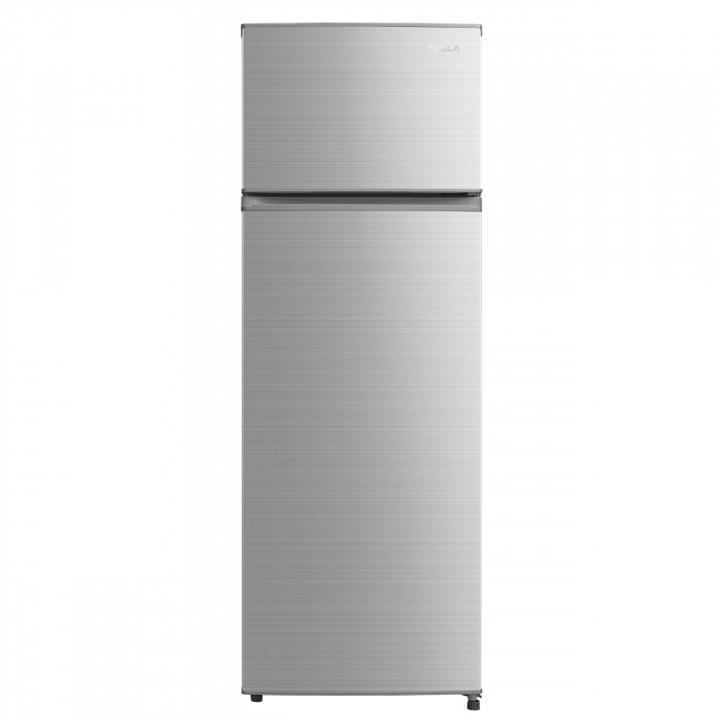 Frigider cu congelator Tesla RD2400MS, 235 L, LED lumina, Clasa F, 159 cm, Inox