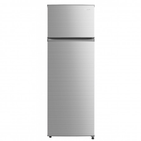 Frigider cu congelator Tesla RD2400MS, 235 L, LED lumina, Clasa F, 159 cm, Inox