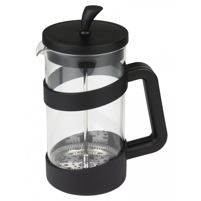 Presa de cafea franceza Kinghoff KH 1399, 1 l, Bol de sticla, Negru