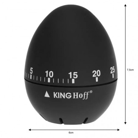 Cronometru de bucatarie Kinghoff KH 1620, 60x75mm, Otel, Corp din cauciuc, Negru