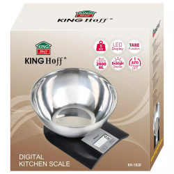 Cantar cu bol Kinghoff KH 1828, 5 kg, Cupa 2 L, LCD display, ТАRА, Negru