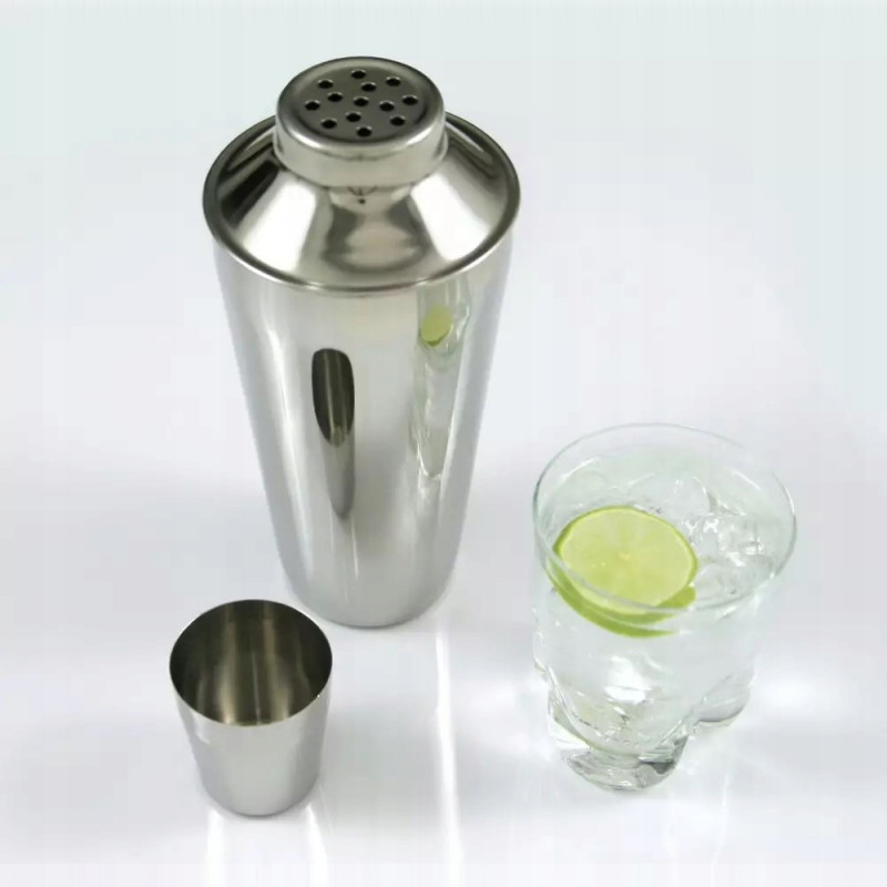 Set pentru cocktail Kinghoff KH 1389, 4 piese, Pahar masurare, Cleste, Inox