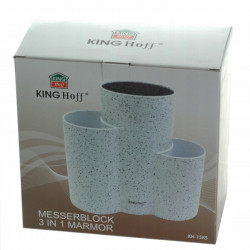 Suport pentru cutite si ustensile Kinghoff KH 1585, 3 in 1, 23x22x10cm, Alb