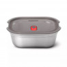 Cutie alimentara Black+Blum Meal Prep FBSS-BX-L017, 1.2 L, Dreptunghiular, Potrivit pentru cuptor, Fara BPA, Otel inoxidabil, Gri/Rosu