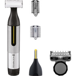 Trimmer pentru fata si corp Remington Omniblade HG5000, 60 min functionare, 7 atasamente, Fara fir, Alb/negru