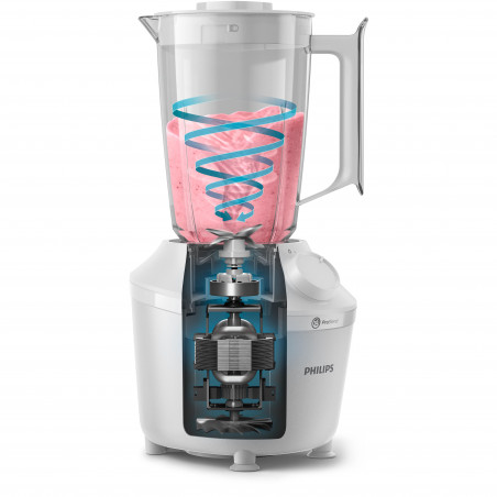 Blender Philips HR2041 / 00, 450W, ProBlend, Zdrobitor de gheata, 1 litru, Pulse, Alb