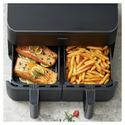 Friteuza cu aer cald Cosori Dual Basket CAF-R901-AEU, 1750 W, 8.5 L, 8 programe, Timer, Ecran tactil, Negru