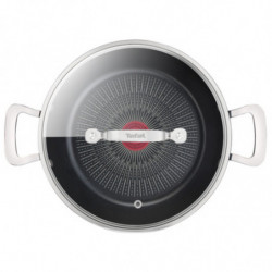 Tigaie wok Tefal G2557172 SHAL26CV M UNLIMITED, 26 cm, Capac, Acoperire antiaderenta, Thermo-Signal, Inductie, Negru