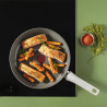 Tigaie wok Tefal C4241943 Renew+, 28 cm, Acoperire ceramica, Thermo-Signal, Thermo-Fusion, Thermo-Spot, Inductie, Gri