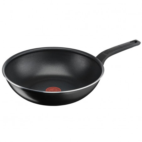 Tigaie wok Tefal B5671953, 28 cm, Thermo-Signal, Thermo-Spot, Strat de titan, Fara PFOA, Negru