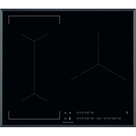 Plita vitroceramica cu inductie incorporabila AEG IKE63441FB, 7350W, 3 zone, 14 trepte, Recunoasterea vaselor, Timer, Negru