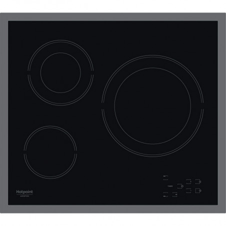 Plita vitroceramica incorporabila Hotpoint-Ariston HR 603X/1, 4500W, 4 zone, 9 trepte, Timer, Electrica, Negru