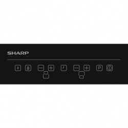 Plita vitroceramica incorporabila Sharp KH-3I25NT0K-EU, 3500W, 2 zone, 9 trepte, Timer, Booster, Inductie, Negru