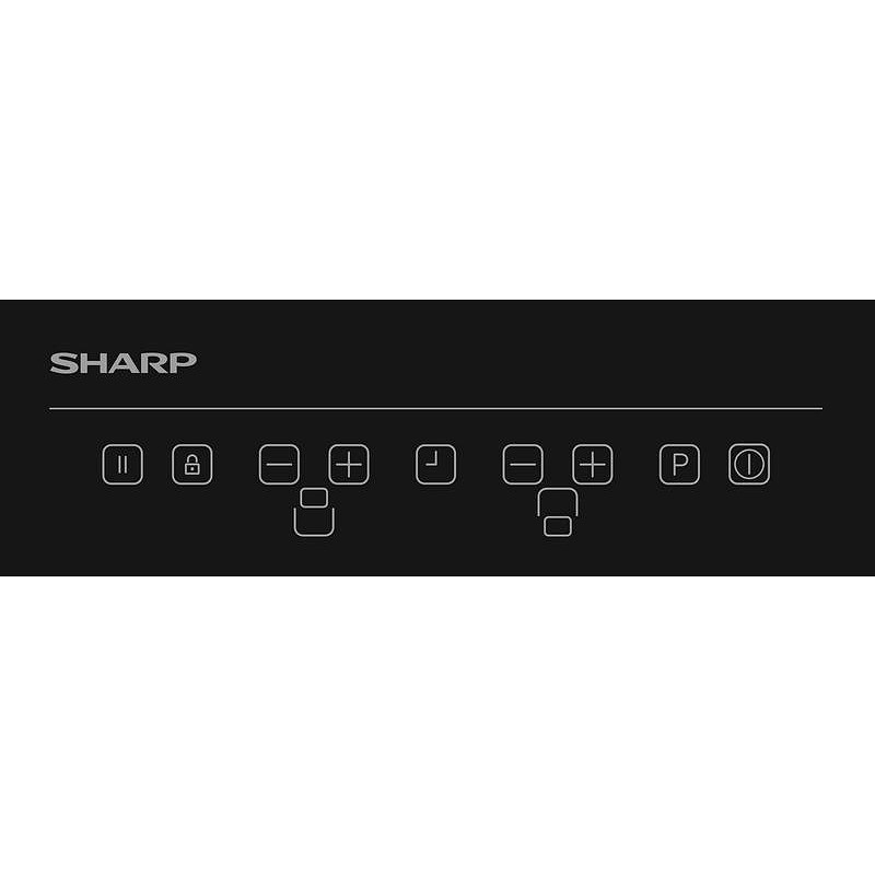 Plita vitroceramica incorporabila Sharp KH-3I25NT0K-EU, 3500W, 2 zone, 9 trepte, Timer, Booster, Inductie, Negru