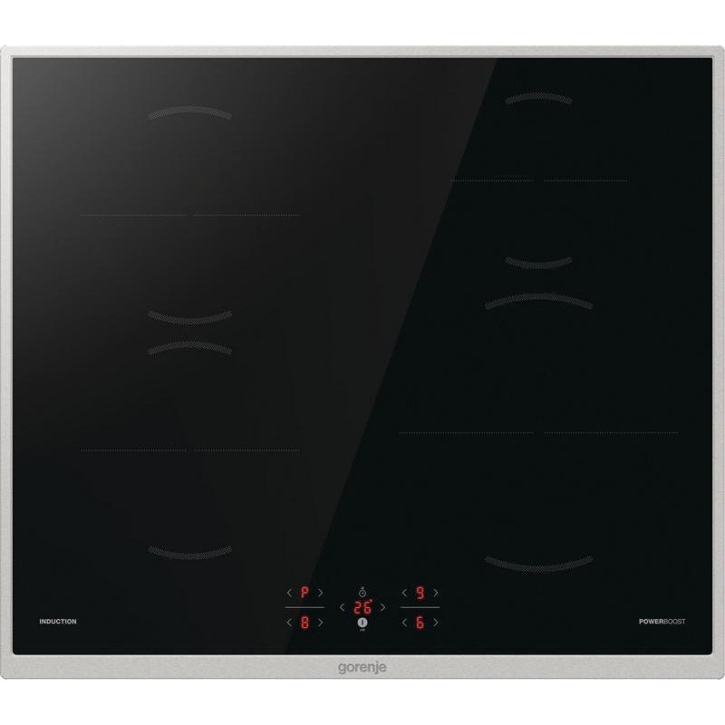 Plita vitroceramica incorporabila Gorenje GI6401BX, 7200W, 4 zone, 9 trepte, PowerBoost, Timer, Inductie, Negru